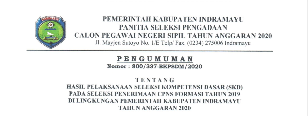 Pengumuman Hasil Seleksi Kompetensi Dasar (SKD) Pada